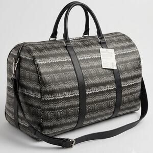 The Met Museum Hellenistic ZigZag Coated Canvas Duffel Bag Travel Weekender NWT